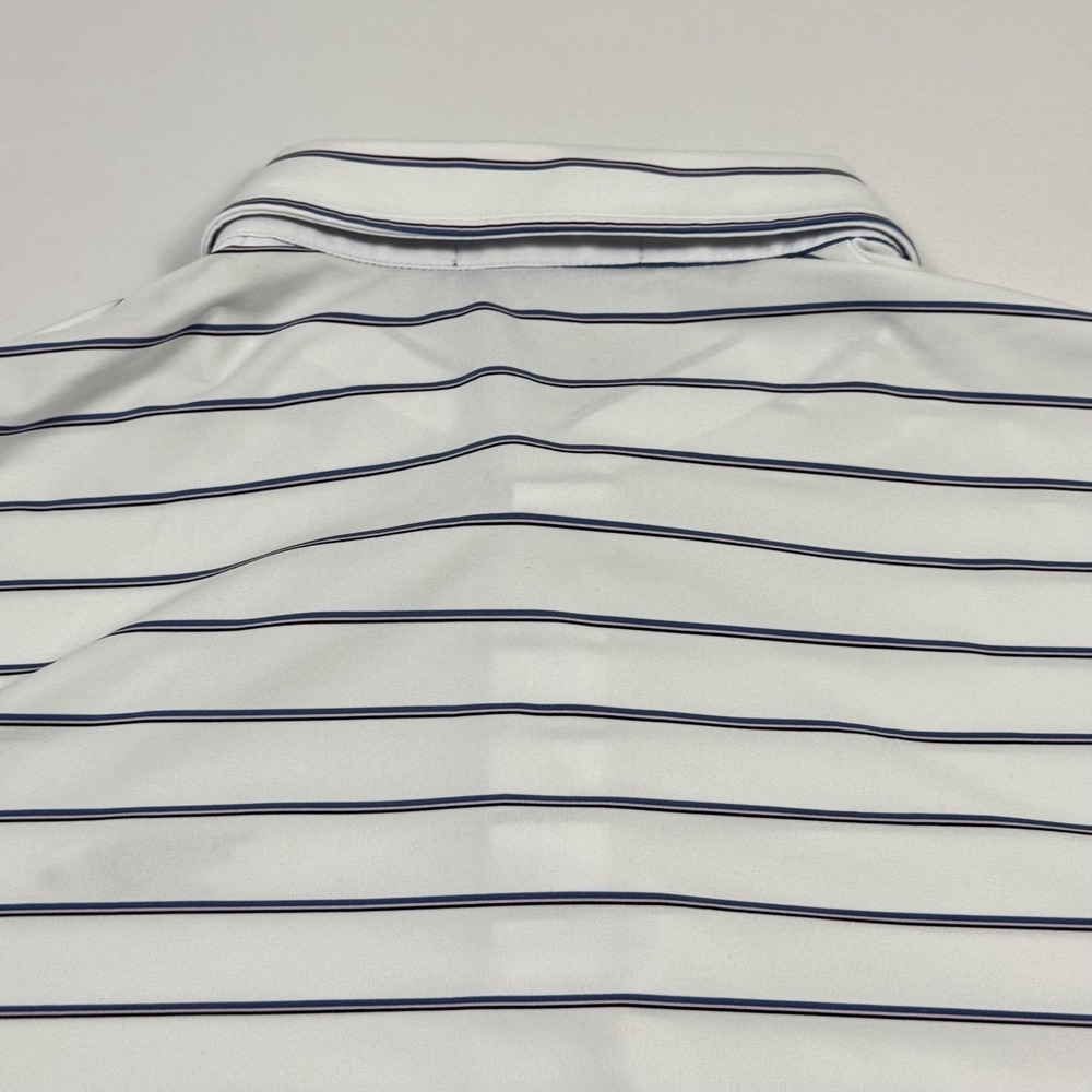 RLX Ralph Lauren Polo Shirt Mens Large White Striped‎ Golf Stretch Performance - Picture 13 of 13